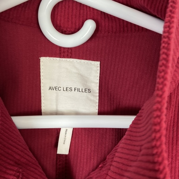 Avec Les Filles Anthropologie Red Corduroy Jacket Women's XS Cropped Cottagecore - Picture 5 of 11